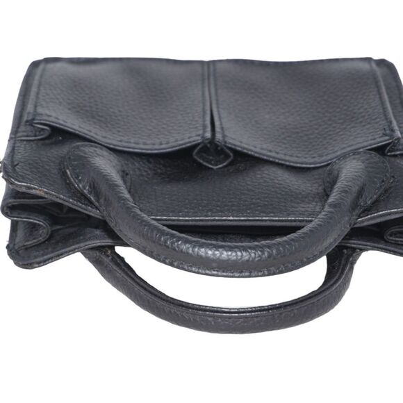 Pouchee Small Black Pebbled Leather Handbag - Picture 5 of 9